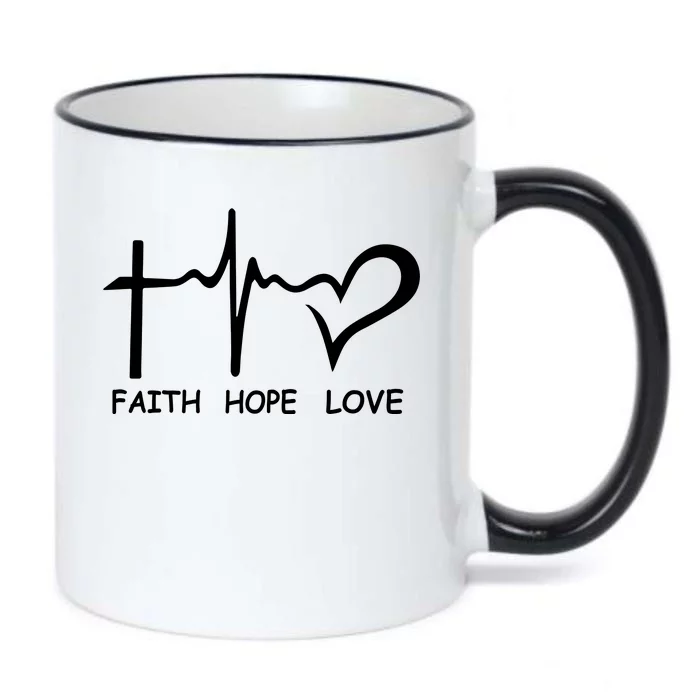 Faith Hope Love Black Color Changing Mug