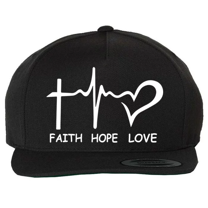 Faith Hope Love Wool Snapback Cap