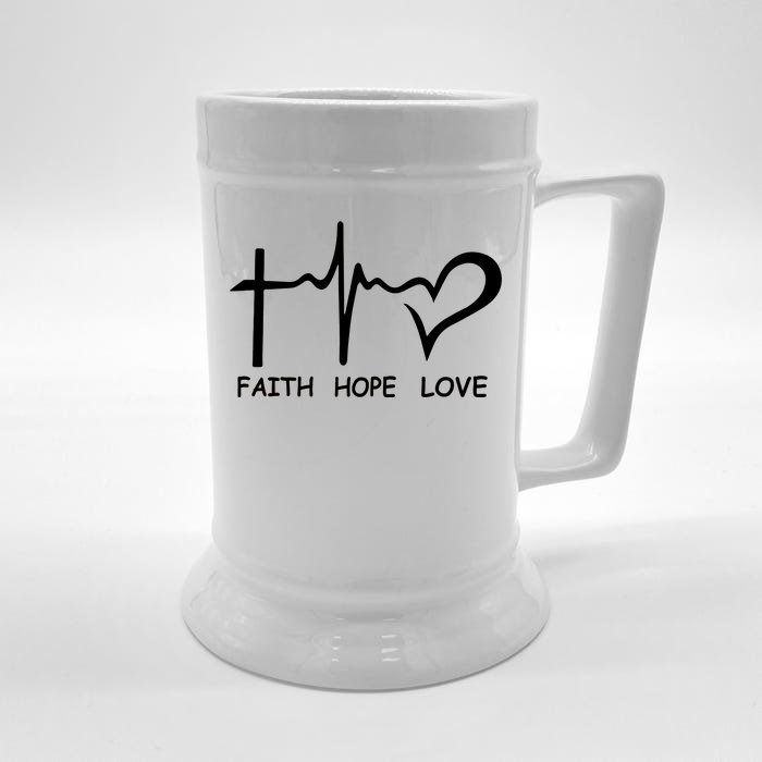 Faith Hope Love Front & Back Beer Stein