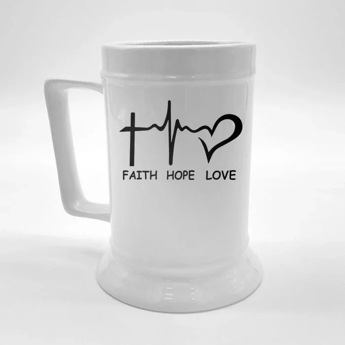 Faith Hope Love Front & Back Beer Stein