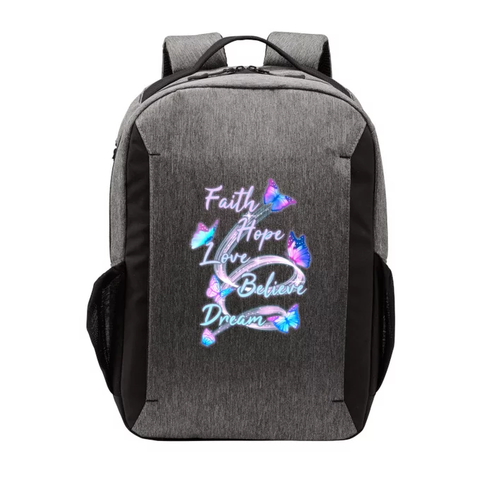 Faith Hope Love Believe Dream - Butterflies Vector Backpack