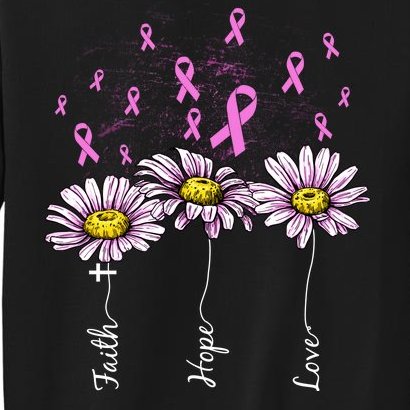 Faith Hope Love Breast Cancer Awareness Floral Sweatshirt
