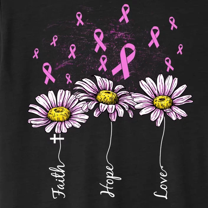 Faith Hope Love Breast Cancer Awareness Floral ChromaSoft Performance T-Shirt