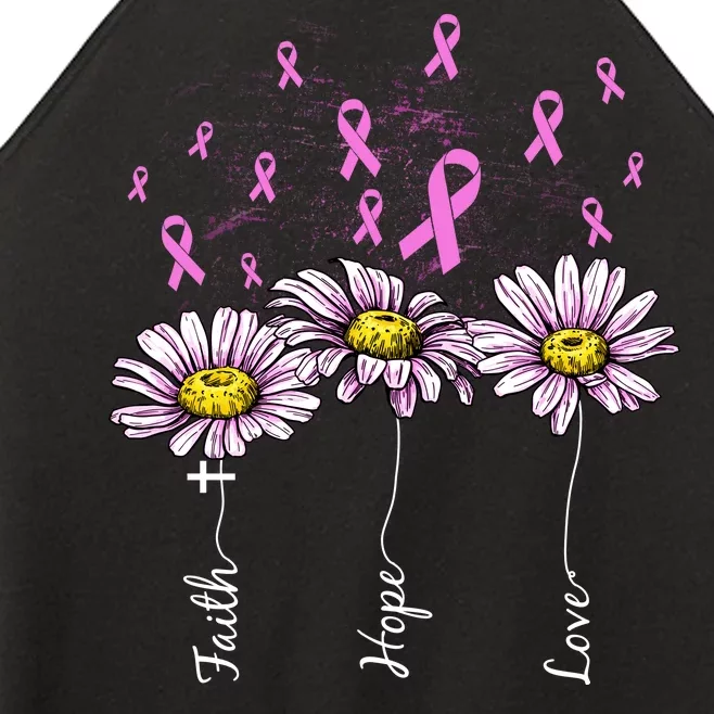 Faith Hope Love Breast Cancer Awareness Floral Women’s Perfect Tri Rocker Tank