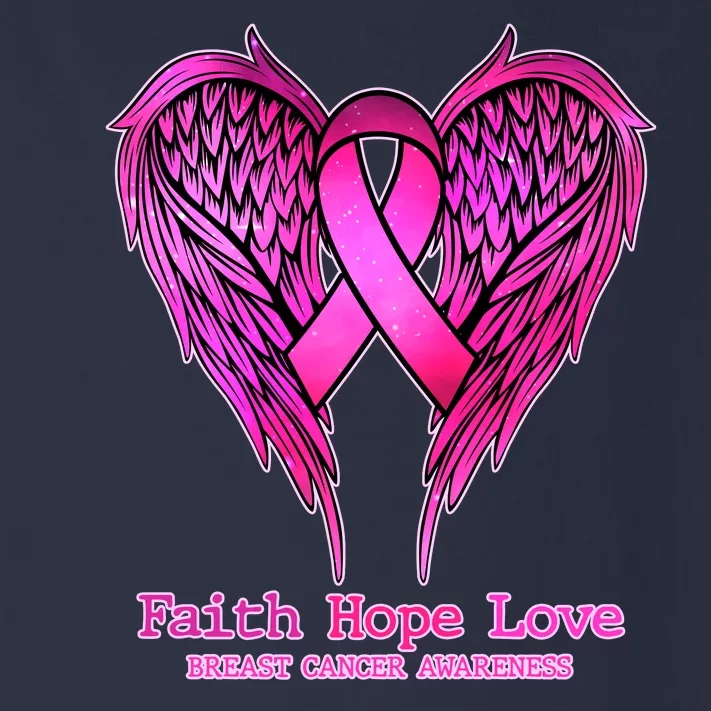 Faith Hope Love Breast Cancer Awareness Galaxy Wings Toddler Long Sleeve Shirt