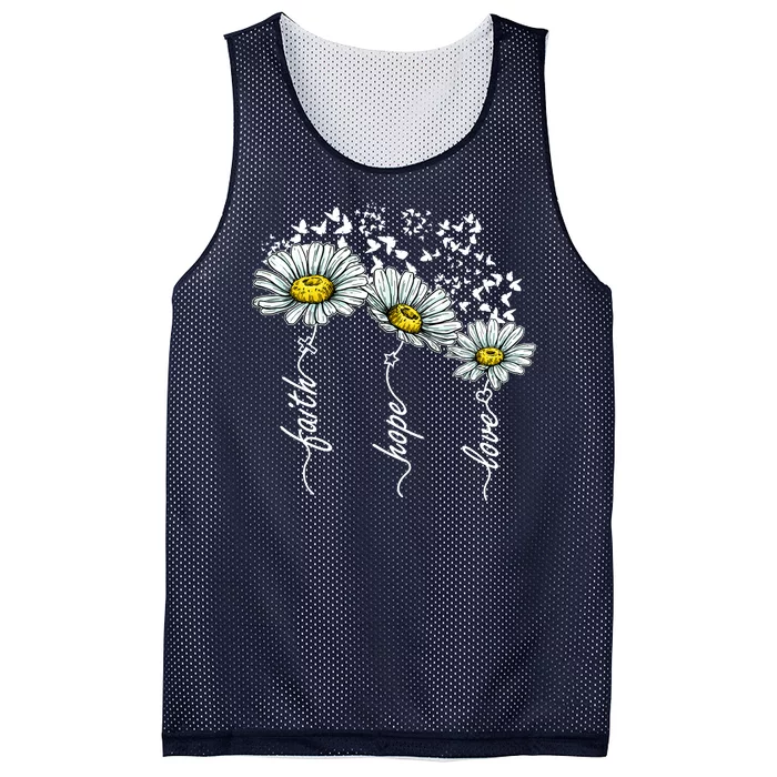 Faith Hope Love Butterflies Daisies Religious Mesh Reversible Basketball Jersey Tank