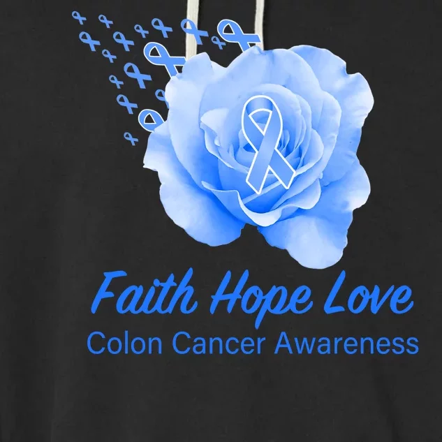 Faith Hope Love Colon Cancer Awareness Garment-Dyed Fleece Hoodie