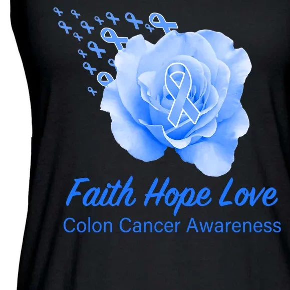 Faith Hope Love Colon Cancer Awareness Ladies Essential Flowy Tank