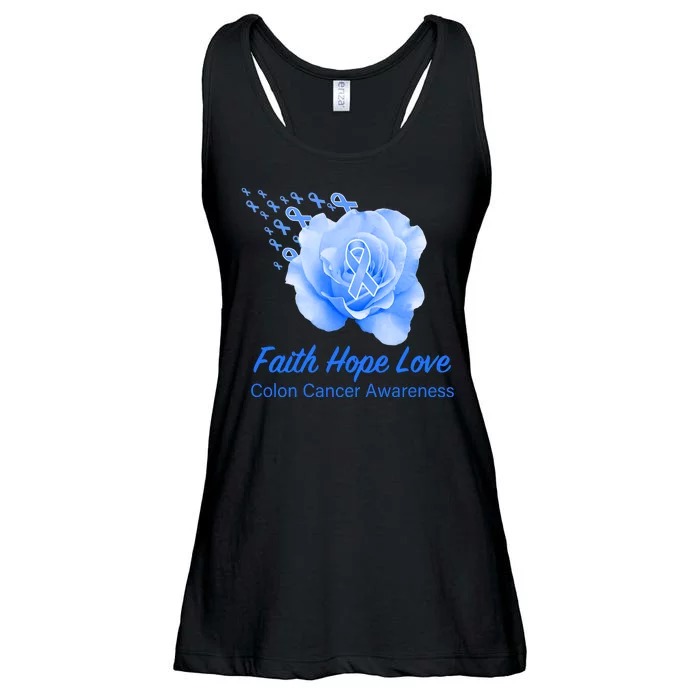 Faith Hope Love Colon Cancer Awareness Ladies Essential Flowy Tank