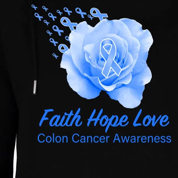 Faith Hope Love Colon Cancer Awareness Womens Funnel Neck Pullover Hood