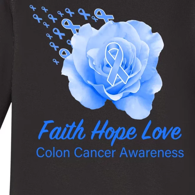 Faith Hope Love Colon Cancer Awareness Baby Long Sleeve Bodysuit