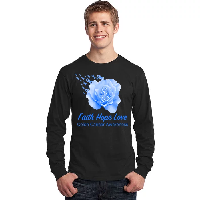 Faith Hope Love Colon Cancer Awareness Tall Long Sleeve T-Shirt