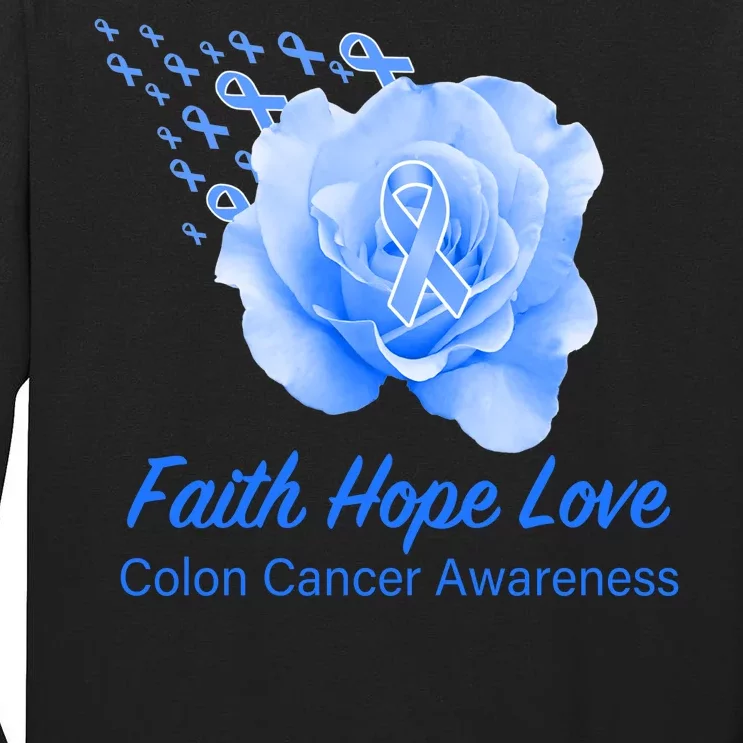 Faith Hope Love Colon Cancer Awareness Tall Long Sleeve T-Shirt