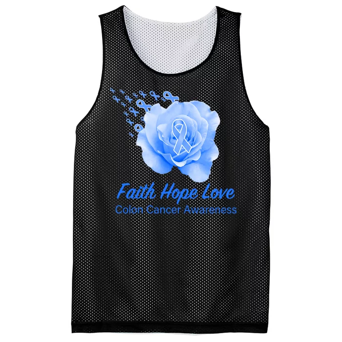 Faith Hope Love Colon Cancer Awareness Mesh Reversible Basketball Jersey Tank