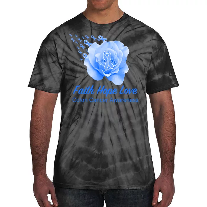 Faith Hope Love Colon Cancer Awareness Tie-Dye T-Shirt