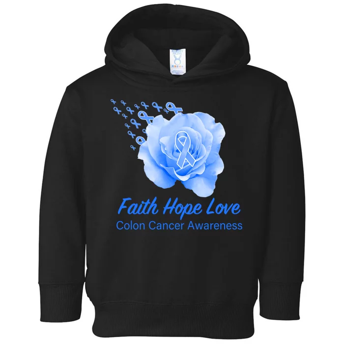 Faith Hope Love Colon Cancer Awareness Toddler Hoodie