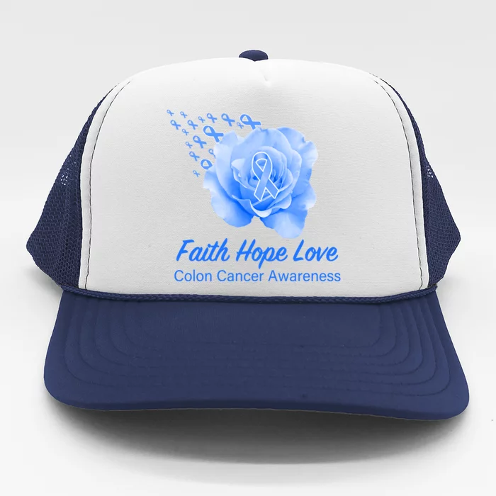 Faith Hope Love Colon Cancer Awareness Trucker Hat