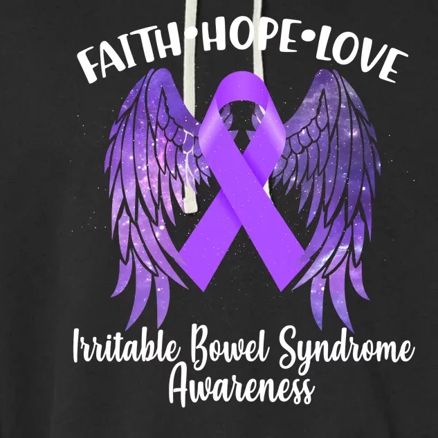 Faith Hope Love Irritable Bowel Syndrome Galaxy Angel Wings Garment-Dyed Fleece Hoodie