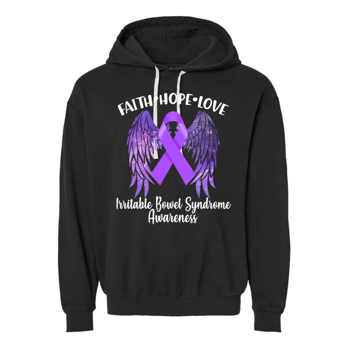 Faith Hope Love Irritable Bowel Syndrome Galaxy Angel Wings Garment-Dyed Fleece Hoodie