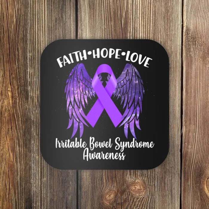 Faith Hope Love Irritable Bowel Syndrome Galaxy Angel Wings Coaster