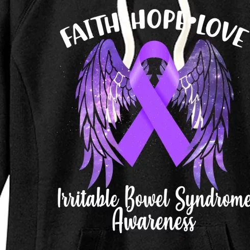 Faith Hope Love Irritable Bowel Syndrome Galaxy Angel Wings Women's Fleece Hoodie