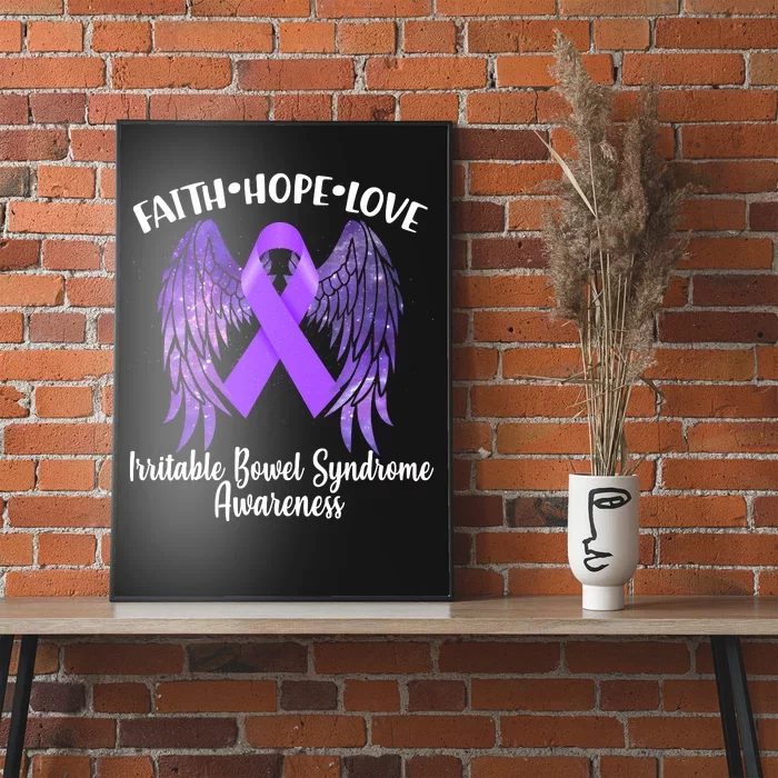 Faith Hope Love Irritable Bowel Syndrome Galaxy Angel Wings Poster