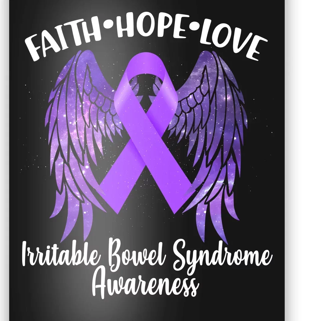 Faith Hope Love Irritable Bowel Syndrome Galaxy Angel Wings Poster