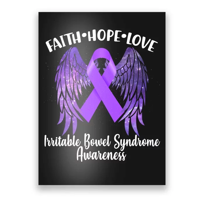 Faith Hope Love Irritable Bowel Syndrome Galaxy Angel Wings Poster