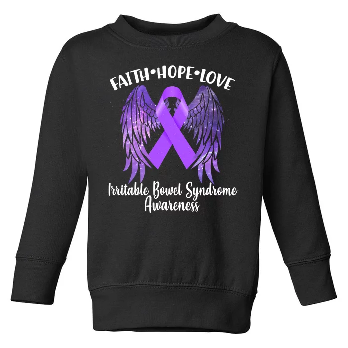 Faith Hope Love Irritable Bowel Syndrome Galaxy Angel Wings Toddler Sweatshirt