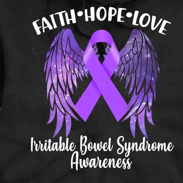 Faith Hope Love Irritable Bowel Syndrome Galaxy Angel Wings Tie Dye Hoodie