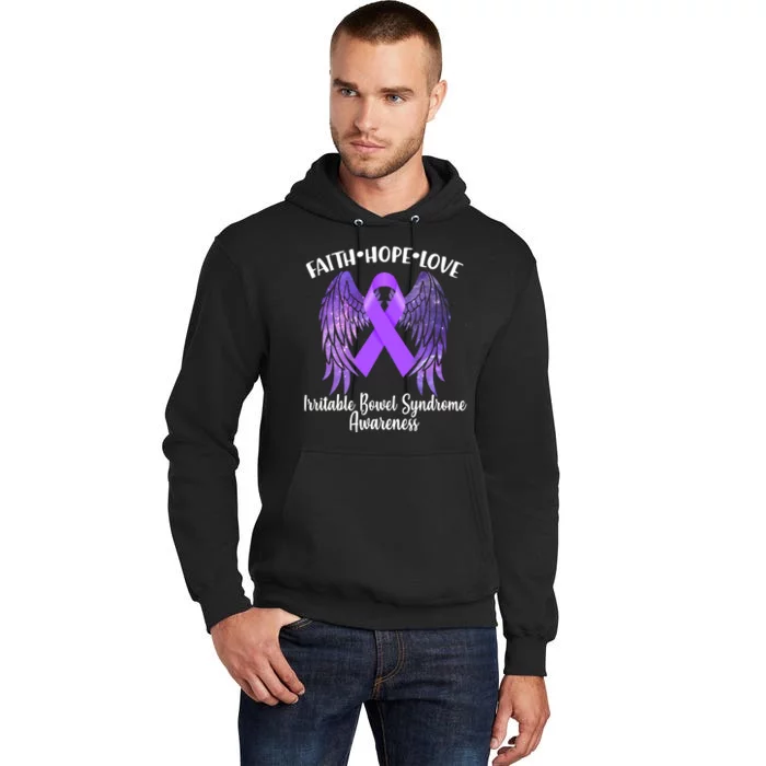 Faith Hope Love Irritable Bowel Syndrome Galaxy Angel Wings Tall Hoodie