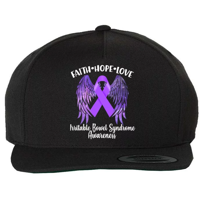 Faith Hope Love Irritable Bowel Syndrome Galaxy Angel Wings Wool Snapback Cap