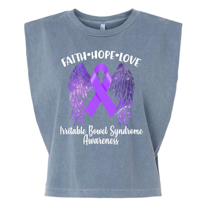 Faith Hope Love Irritable Bowel Syndrome Galaxy Angel Wings Garment-Dyed Women's Muscle Tee