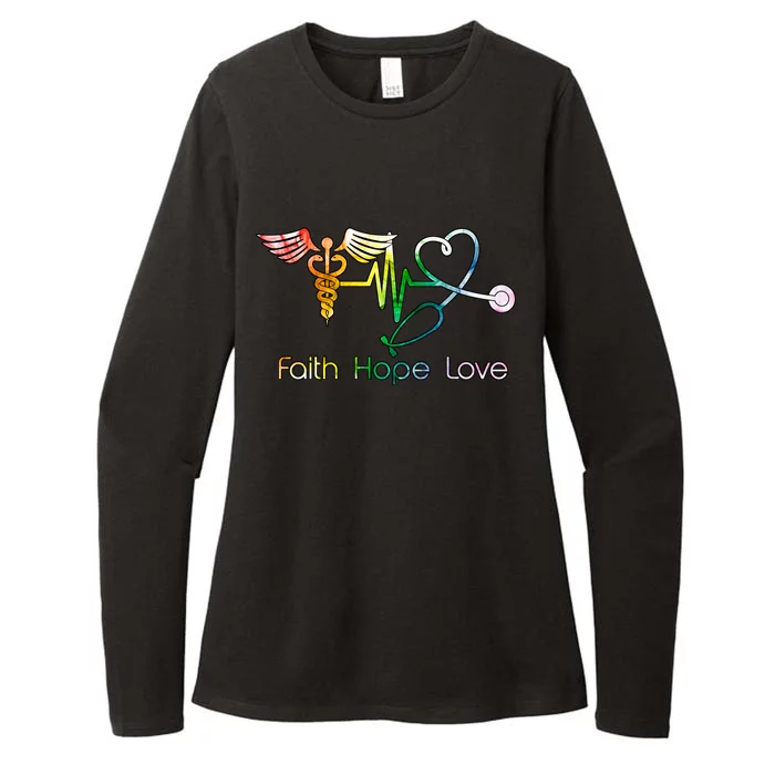 Faith Hope Love Nurse Womens CVC Long Sleeve Shirt