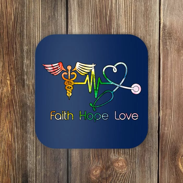 Faith Hope Love Nurse Coaster