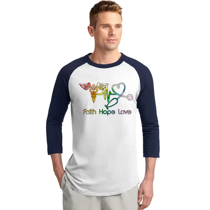 Faith Hope Love Nurse Baseball Sleeve Shirt