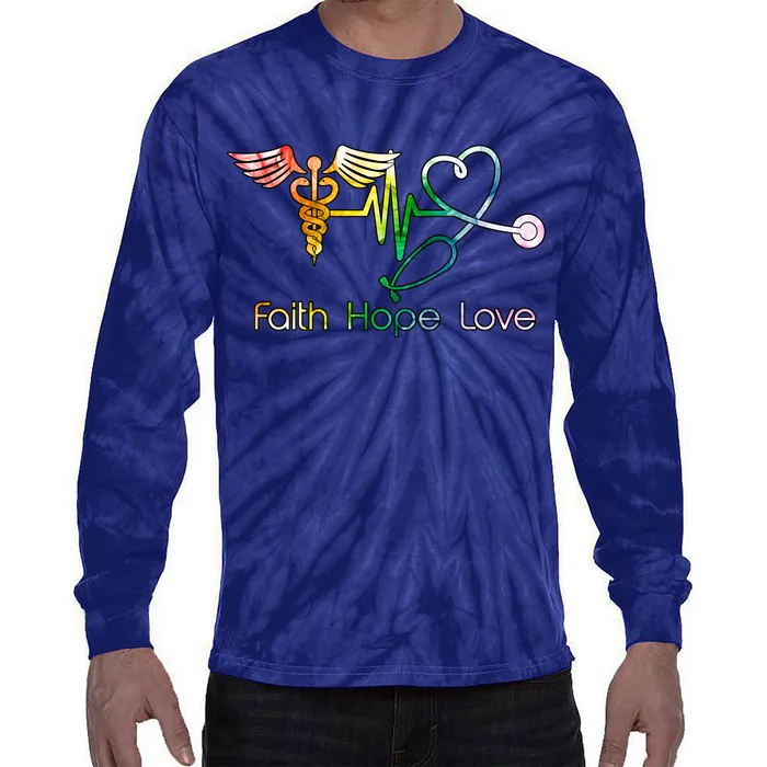 Faith Hope Love Nurse Tie-Dye Long Sleeve Shirt