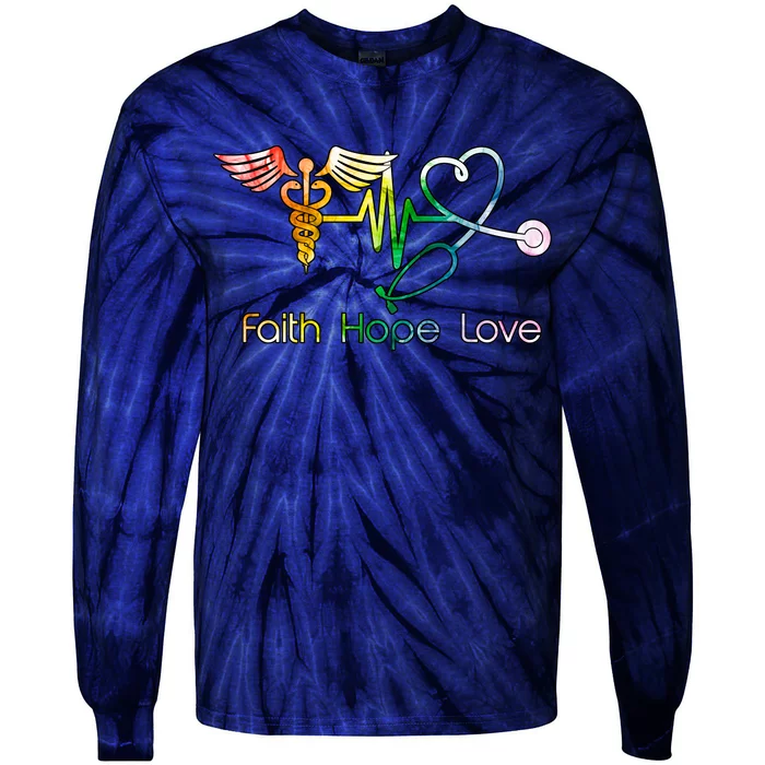 Faith Hope Love Nurse Tie-Dye Long Sleeve Shirt