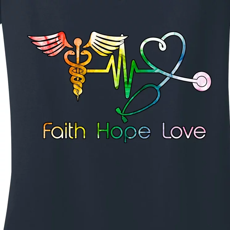 Faith Hope Love Nurse Women's V-Neck T-Shirt