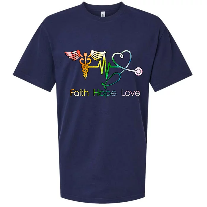 Faith Hope Love Nurse Sueded Cloud Jersey T-Shirt