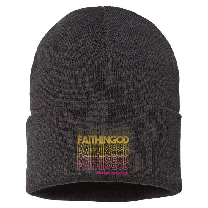 Faith In God Changes Everything Sustainable Knit Beanie