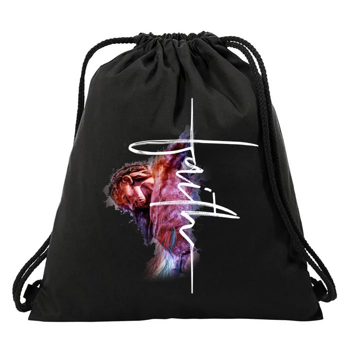 Faith In Jesus Drawstring Bag