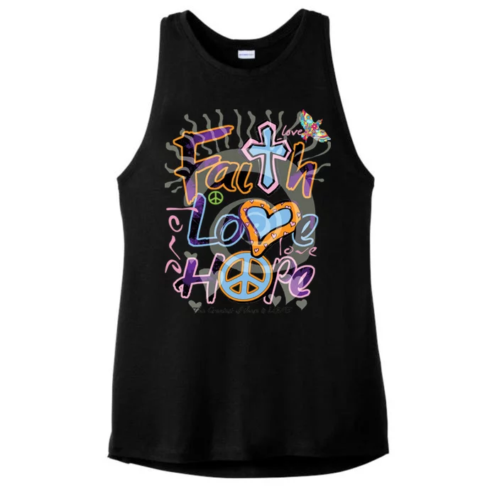 Faith Love Hope Ladies Tri-Blend Wicking Tank