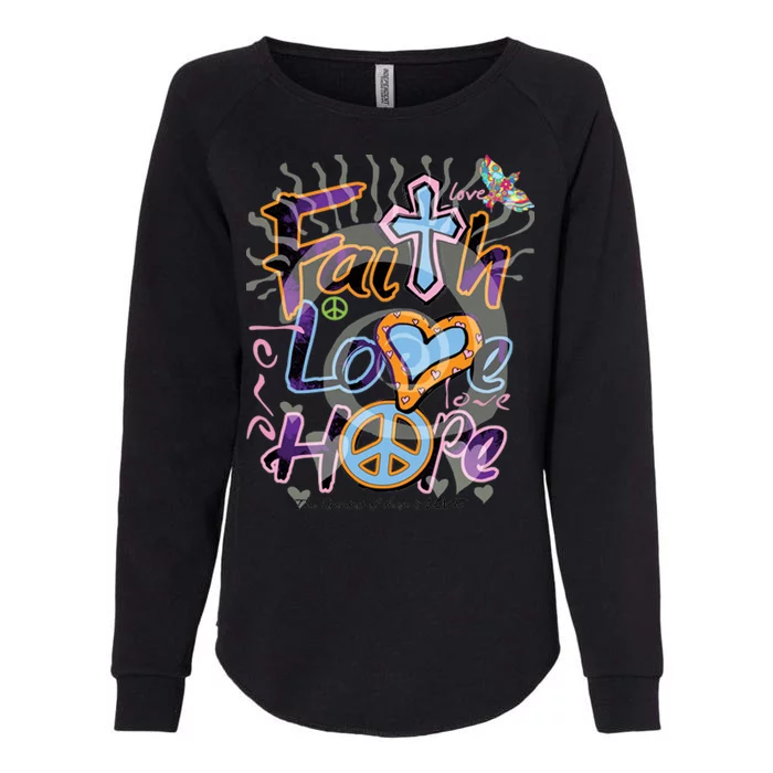 Faith Love Hope Womens California Wash Sweatshirt