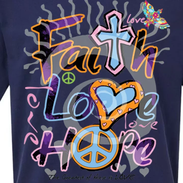 Faith Love Hope Sueded Cloud Jersey T-Shirt