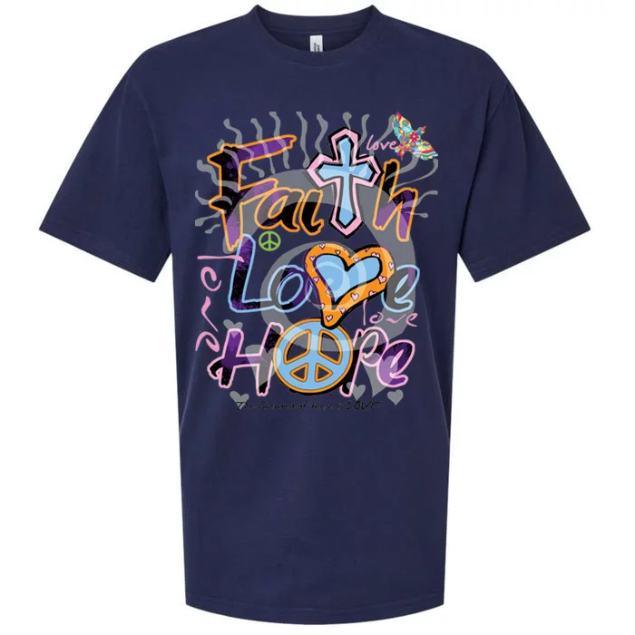 Faith Love Hope Sueded Cloud Jersey T-Shirt