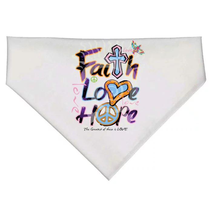 Faith Love Hope USA-Made Doggie Bandana