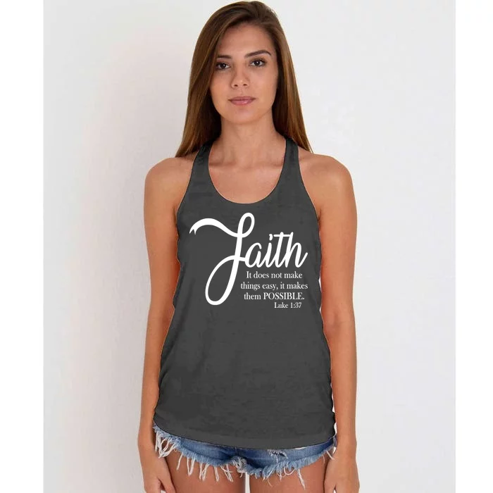 Faith Makes Things Possible Women's Knotted Racerback Tank