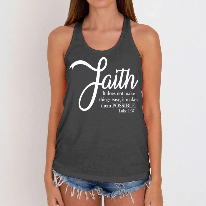 Faith Makes Things Possible Women's Knotted Racerback Tank