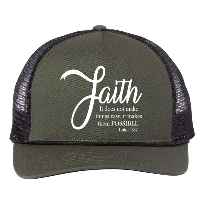 Faith Makes Things Possible Retro Rope Trucker Hat Cap